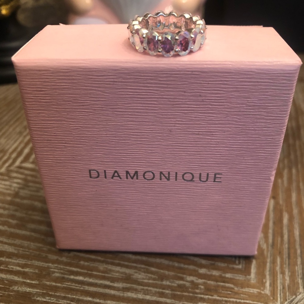 Diamonique Opal Eternity Ring Size 5